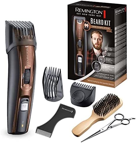 Remington Tondeuse Barbe Homme [Idéale Barbe Longue] Beard Kit (Lames Titanium Auto-Affûtées, 3 Sabots Ajustables 0,5-35mm, Secteur/Sans Fil 90min, Accessoires Barbier) Tondeuse Barbe MB4048 Avis, Fiche Technique et Prix au Maroc