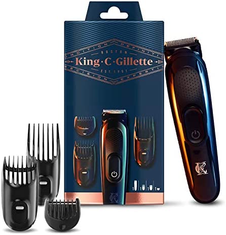 King C. Gillette Tondeuse à Barbe, Sans Fil, Comprenant 3 Sabots Interchangeables, pour Tous Les Types de Barbes, Parfait Cadeau Homme Avis, Fiche Technique et Prix au Maroc