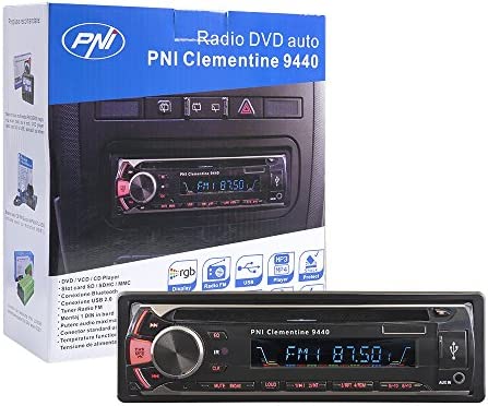 PNI Autoradio DVD Clementine 9440, Stéréo 1 Din, Récepteur Audio Bluetooth Unité Principale Lecteur CD avec Radio FM, Télécommande et Cable iOS, Prise en Charge des Formats MP3/USB/SD/AUX/FM/iPod/IP Fiche Technique et Prix au Maroc