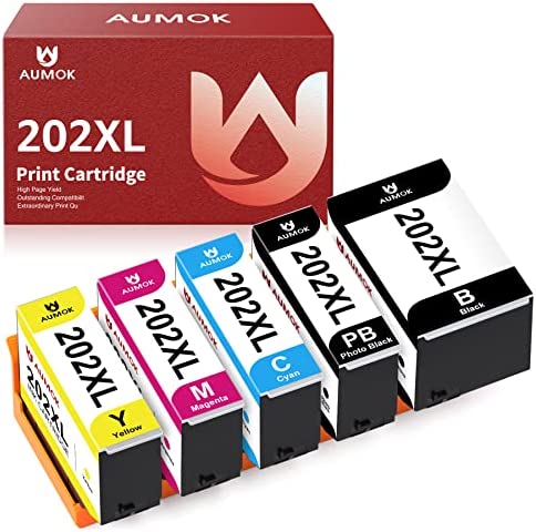 AUMOK 202XL Cartouches d'encre Compatible pour Epson 202 XL 202XL pour Expression Premium XP-6100 XP-6105 XP-6000 XP-6005 XP-6001 (Noir, Photo Noire, Cyan, Magenta, Jaune) Fiche Technique et Prix au Maroc
