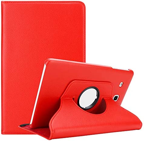 Cadorabo Coque Tablette pour Samsung Galaxy Tab E (9.6" Zoll) SM-T561 / T560 en Rouge Pavot – Housse Protection en Style Livre sans Auto Wake Up avec Stand Horizontal et Fermeture de Bande Élastique Fiche Technique et Prix au Maroc