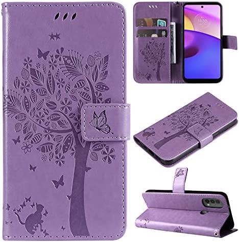 Zchen Coque pour Moto E20, Moto E40, Etui Pochette PU Cuir Portefeuille Housse Clapet Folio Livre Pliable Couvercle Rabattable pour Motorola Moto E20/E30/E40 (Chat-Violet) Fiche Technique et Prix au Maroc
