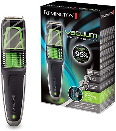 Remington Tondeuse Barbe Homme [Technologie d'Aspiration des Poils] Vacuum (Lames Titanium, Sabot Ajustable 2-18mm, +Tête précision, Batterie Lithium, Secteur/Sans fil) Tondeuse Barbe MB6850 Avis, Fiche Technique et Prix au Maroc