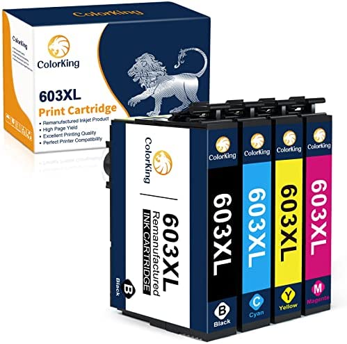 ColorKing 603XL Cartouche d'encre Compatible pour Epson 603XL Compatible avec XP-2100 XP-2105 XP-3100 XP-3105 XP-4100 XP-4105 Workforce WF-2810 WF-2830 WF-2835 WF-2850 (1Noir, 1Cyan, 1Jaune, 1Magenta) Fiche Technique et Prix au Maroc