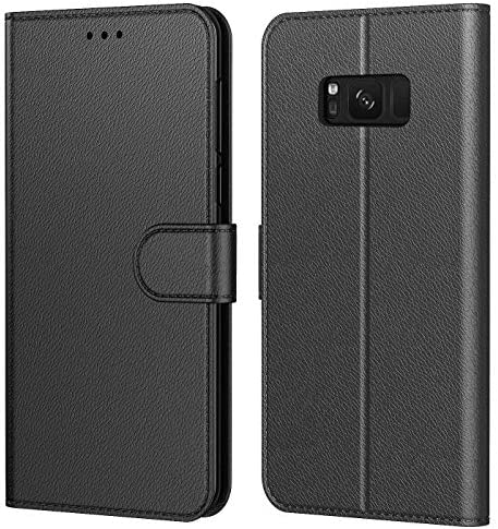 Tenphone Etui Coque pour Samsung Galaxy S8, Protection Housse en Cuir PU Portefeuille,[Emplacements Cartes],[Fonction Support],[Languette Magnétique] pour (Galaxy S8 (5,8 Pouces), Book Noir) Fiche Technique et Prix au Maroc