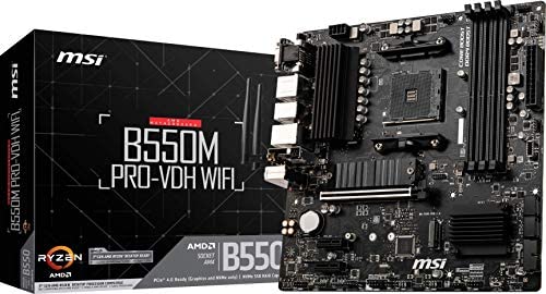 Carte mère MSI B550M Pro-VDH WiFi ProSeries (AMD AM4, DDR4, PCIe 4.0, SATA 6 GB/s, M.2, USB 3.2 Gen 1, AX Wi-FI 6, D-SUB/HDMI/DP, Micro-ATX) Fiche Technique et Prix au Maroc