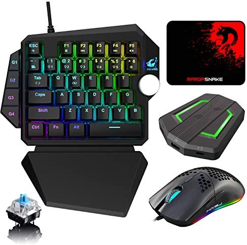 Mise à Niveau du Clavier de Jeu Filaire RVB Repose-Poignet Amovible + Souris de Jeu USB programmable + convertisseur rétroéclairé LED pour Nintendo Switch/Xbox / PS4 / PC + Tapis de Souris Fiche Technique et Prix au Maroc