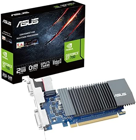 ASUS NVIDIA GeForce GT 730 SL-2GD5-BRK-E - Carte Graphique (2GB GDDR5, PCIe 2.0, Refroidissement Silencieux 0 DB, GPU Tweak II avec XSplit Gamecaster, Auto-Extreme, idéal pour HTPC) Fiche Technique et Prix au Maroc