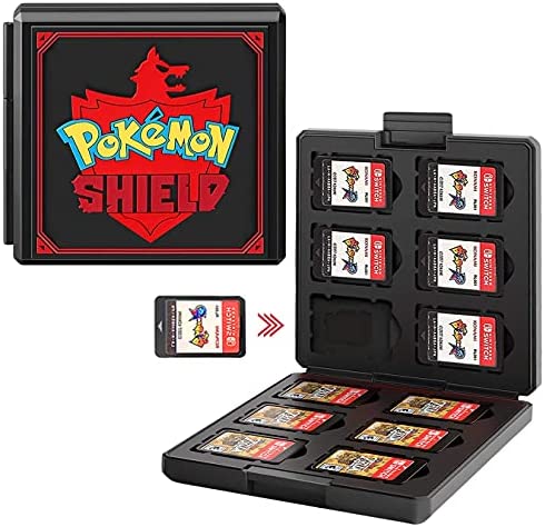 Étui pour Cartes de Jeux Nintendo Switch - Portable et Mince, Boitier de Protection pour 24 Jeux Nintendo Switch, Boîte de Rangement Peut contenir 12 Cartes de Jeu et 12 Cartes SD (Black Shield) Fiche Technique et Prix au Maroc