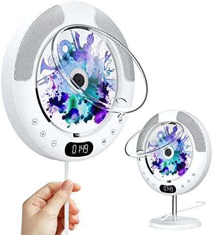 KOVCDVI Lecteur CD Bluetooth avec Boutons Tactiles Lecteurs CD Mural Haut-parleurs intégrés avec Couvercle Anti-poussière et télécommande et Radio FM Prend en Charge la Lecture USB et AUX Fiche Technique et Prix au Maroc