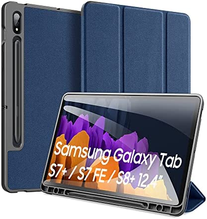 DUX DUCIS Coque Housse Étui pour Samsung Galaxy Tab S8 Plus / S7 Plus / S7 FE 12.4", Smart Cover Housse Etui Cuir Coque avec Support pour Samsung Galaxy Tab S8+ / S7 FE / S7+, Bleu Fiche Technique et Prix au Maroc