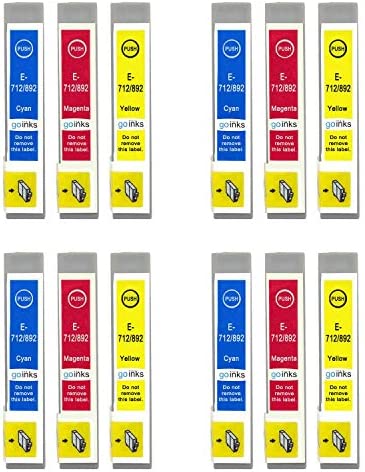 Go Inks E-715CMY Compatible Set de 3 C/M/Y Cartouches d'encre pour remplacer T0712, T0713, T0714 pour une utilisation avec les imprimantes Epson Stylus (Paquet de 12) Fiche Technique et Prix au Maroc