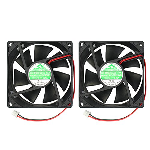 2-Pack 80mm x 25mm 8025 12V DC à roulement à billes ventilateur de refroidissement sans balais 2 broches Fiche Technique et Prix au Maroc