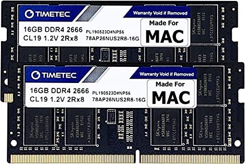 Timetec 32 Go KIT(2x16 Go) Compatible avec Apple DDR4 2666 MHz / 2667 MHz pour iMac mi-2020 (20,1/20,2)/mi-2019 (19,1) 27'' avec Retina 5K, Fin 2018 Mac Mini (8, 1) RAM PC4-21333/PC4-21300 Mac Fiche Technique et Prix au Maroc