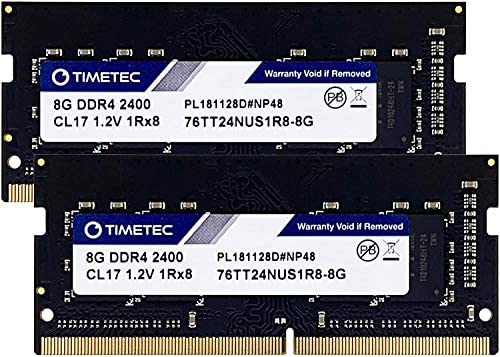 Timetec 16 Go KIT (2x8 Go) DDR4 2400MHz PC4-19200 Non-ECC sans Tampon 1.2V CL17 1Rx8 Rang Unique 260 Broches SODIMM Ordinateur Portable PC Ordinateur mémoire RAM Module Mise à Niveau Fiche Technique et Prix au Maroc