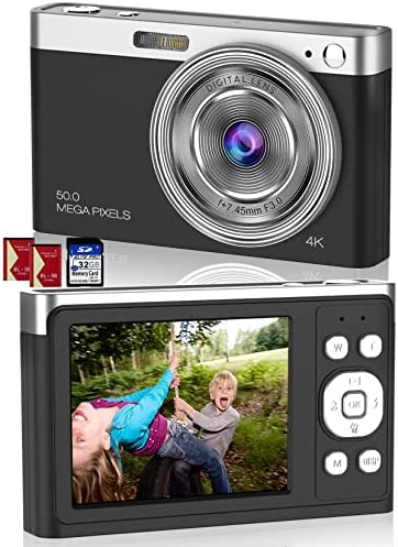 Mini caméra vidéo 4K Ultra HD 50 MP 2 88 Pouces LCD Rechargeable pour étudiant avec Zoom numérique 16x Youtube Vlogging pour Enfants, Adultes, débutant (Noir) Fiche Technique et Prix au Maroc