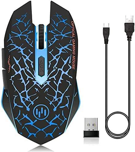 VEGCOO C12 Souris de Jeu sans Fil Rechargeable Souris Silent Click Souris sans Fil 7 Boutons intelligents Souris de Jeu PC Souris Technologie avancée avec 2,4 GHz jusqu'à 2400 DPI (C12 Bleu) Fiche Technique et Prix au Maroc