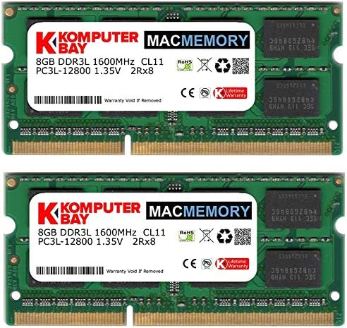 Komputerbay MACMEMORY 16Go (2x 8Go) PC3-12800 1600MHz 204-pin SODIMM mémoire d'ordinateur portable pour Apple Mac 10-10-10-27 Fiche Technique et Prix au Maroc