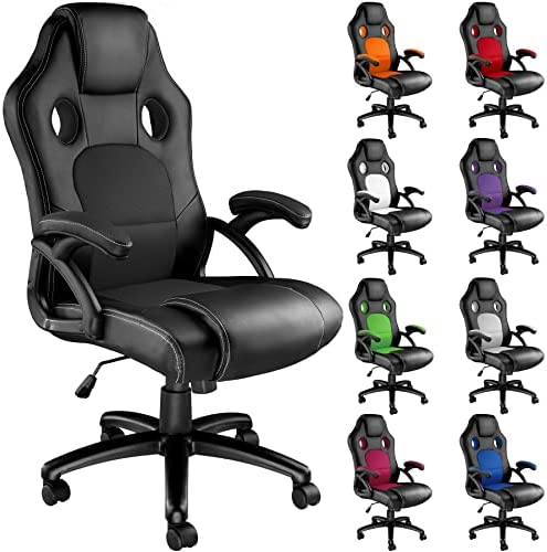TecTake Chaise Fauteuil siège de Bureau Hauteur réglable Sportive (Noir-Noir | No. 403470) Fiche Technique et Prix au Maroc
