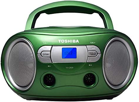 Toshiba TY-CRS9(G) Boombox CD Portable avec entrée AM/FM stéréo et entrée auxiliaire Vert métallisé Fiche Technique et Prix au Maroc
