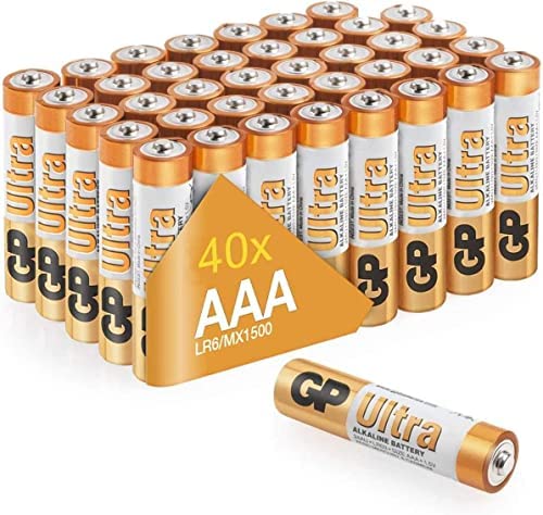 Piles AAA - Lot de 40 Piles | GP Ultra | Batteries Alcalines AAA LR03 1,5v - Longue durée et puissantes Fiche Technique et Prix au Maroc