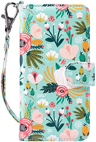 ULAK Coque iPhone SE 2022,Portefeuille iPhone 8 Étui Housse en Cuir PU Protection avec Porte Cartes, Fonction de Support, Magnétique Portefeuille Coque pour iPhone SE 2020/iPhone 7,Menthe Fleur Fiche Technique et Prix au Maroc