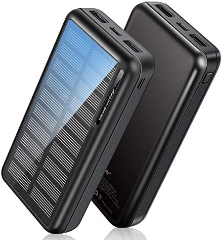 Batterie Externe 30000mAh Power Bank USB C Chargeur Solaire Portable Haute Vitesse avec 4 Ports USB 4 LEDs Powerbank Compact, Batterie de Secours Universel pour Smartphones iPhone Samsung Fiche Technique et Prix au Maroc