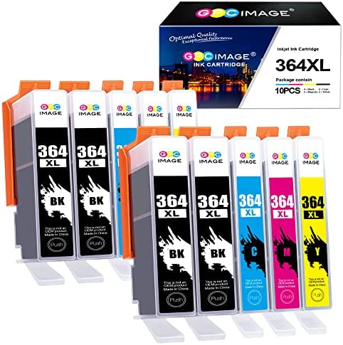 GPC Image 364 XL Compatible Cartouches d'encre Remplacement pour HP 364XL pour HP Photosmart 5520 5510 6525 6520 5515 5525 5522 5524 6510 Deskjet 3520 Officejet 4620 (Noir Cyan Magenta Jaune, 10-Pack) Fiche Technique et Prix au Maroc