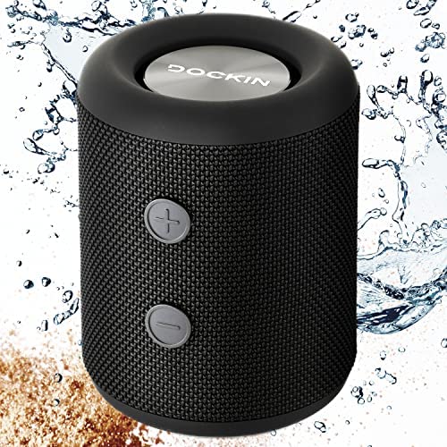 DOCKIN Enceinte Bluetooth Mini D - Enceinte Portable - 2 Haut-Parleurs, Son Surround 360° - Résistante à l'eau IPX7, Accessoire Audio, Enceinte sans Fil & Rechargeable - Autonomie Jusqu'à 16H Fiche Technique et Prix au Maroc