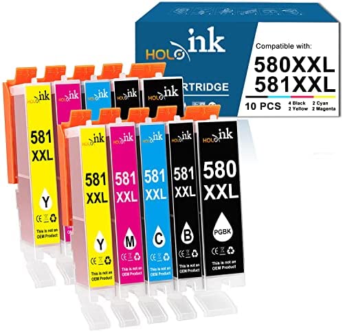 HOINKLO CLI-581 PGI-580 XXL Cartouches d'encre Multipack Compatible pour Canon 580 581 XXL Cartouche (C M Y BK PGBK) Pack de 10 pour PIXMA TR7550 TR8550 TS6150 TS6151 TS8150 TS8151 TS8152 TS9150Avis,  Fiche Technique et Prix au Maroc