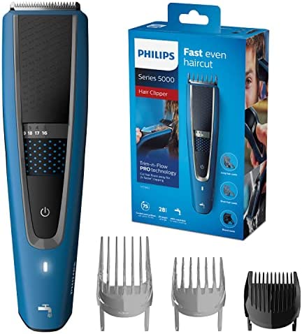 Tondeuse PHILIPS Cheveux + Barbe Series 5000 HC5612/15, 3 sabots 2 cheveux + 1 barbe, technologie DualCut Avis, Fiche Technique et Prix au Maroc