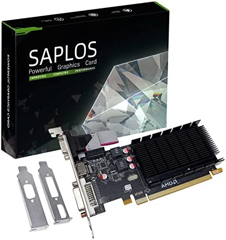 SAPLOS Radeon HD 5450 Carte Graphique, 2Go GDDR3 64-bit, Low Profile, HDMI DVI VGA, PCI Express x16, DirectX 11, PC Video Card, Computer GPU, 2 Monitors Support Fiche Technique et Prix au Maroc