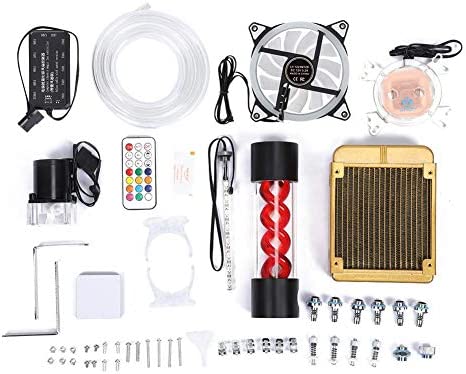 Lazmin DIY PC refroidi à l'eau Ensemble, Ordinateur CPU système de Refroidissement par Eau Ventilateur Refroidisseur Pompe à Eau Ensemble PC Liquide de Refroidissement Ensemble Fiche Technique et Prix au Maroc