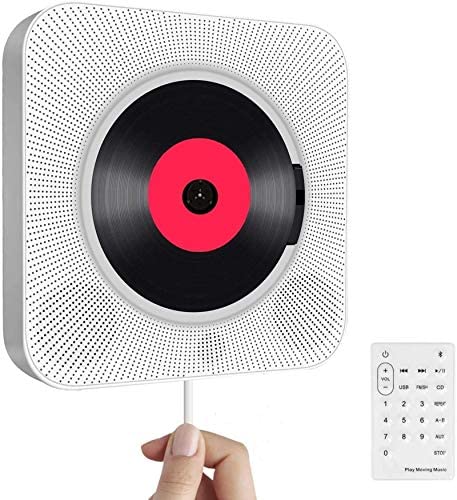 Lecteur CD Portable avec Bluetooth,Haut-Parleur HiFi Mural intégré,Haut-parleurs Audio pour la Maison avec Radio FM à Distance,Prise Casque USB MP3 3,5 mm Entrée/Sortie AUX,Blanc. Fiche Technique et Prix au Maroc