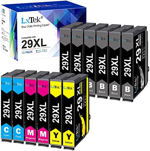 LxTek Compatible Cartouche d'encre Remplacement pour Epson 29 29XL pour Expression Home XP-342 XP-255 XP-235 XP-435 XP-332 XP-345 XP-335 XP-245 XP-247 XP-432 XP-455 (Noir Cyan Magenta Jaune, 12-Pack) Fiche Technique et Prix au Maroc
