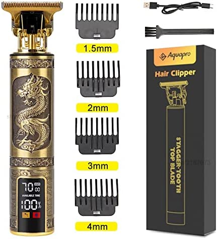 T9 Tondeuse à Cheveux électrique T9 pour Hommes, Rasoir Professionnel, barbier, barbier, Machine pour Couper Les Cheveux, Nouveau Style (Or Dragon LED) Avis, Fiche Technique et Prix au Maroc