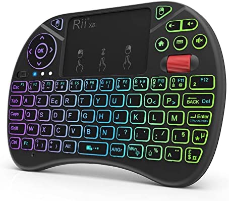 Rii Mini (Nouveauté) Clavier X8 Wireless Français Ergonomique sans Fil avec Touchpad pour Smart TV, Mini PC, HTPC, Console, OrdinateurAvis,  Fiche Technique et Prix au Maroc