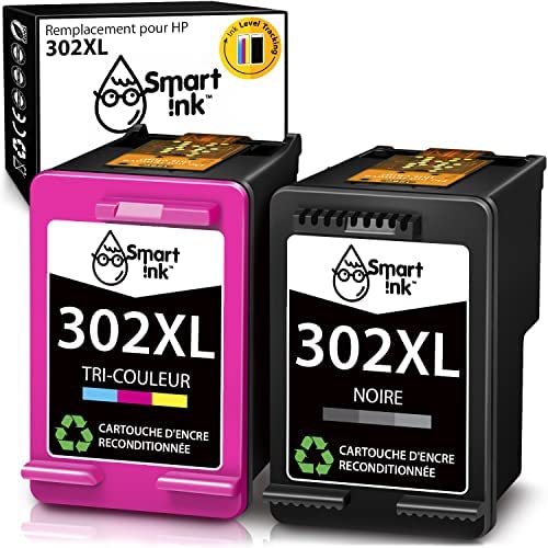 Smart Ink Remanufacturées Cartouches d'encre Remplacement pour HP 302 302XL 2 Pack Combo (Noir Tri-Colore) pour Deskjet 1110 1112 3630 3632 Envy 4510 4516 4520 4522 4525 Officejet 3830 4650 Fiche Technique et Prix au Maroc