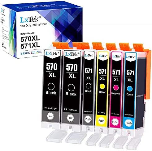 LxTek Compatible Cartouches d'encre Remplacement pour Canon PGI-570 CLI-571 XL pour Pixma MG5750 TS5050 MG5751 MG5752 MG5753 MG6850 MG6851 MG6852 MG6853 TS5051(PGBK Noir Cyan Magenta Jaune, 6-Pack) Fiche Technique et Prix au Maroc