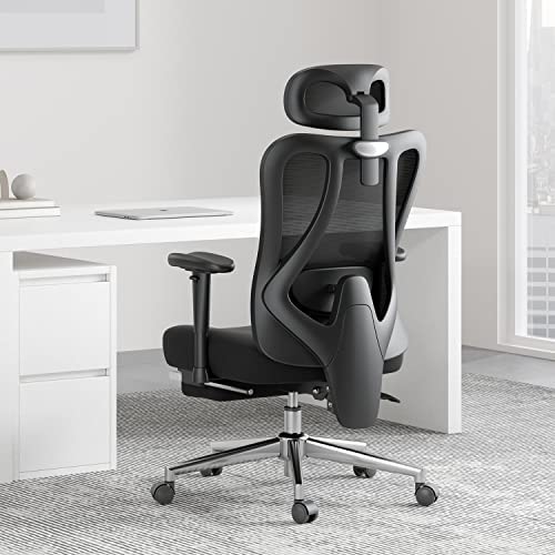 Hbada Chaise de Bureau avec Support Lombaire et Repose-Pied, Siege de Bureau Ergonomique, Fauteuil à Dossier Haut Respirant avec Accoudoir Fiche Technique et Prix au Maroc