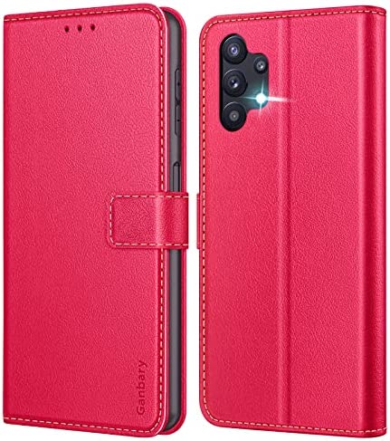 Ganbary Coque pour Samsung Galaxy A13 4G (Pas pour 5G), [Housse en Cuir PU Premium] [Etui à Rabat] [Pochette de Portefeuille], Étui de Protection pour Samsung Galaxy A13 4G - Rouge Fiche Technique et Prix au Maroc