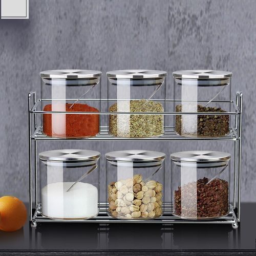 6 Boites à Epices en Verre + Support
 Fiche Technique et Prix au Maroc