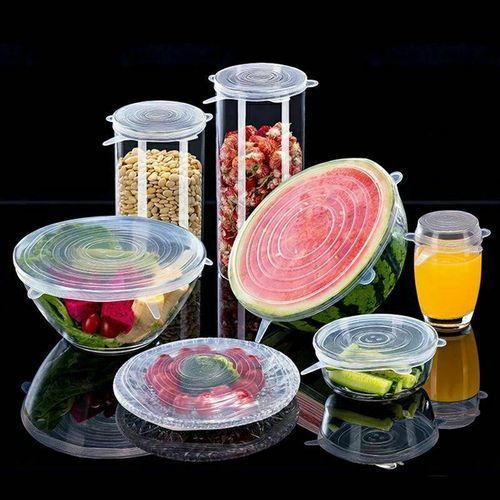 6 Pcs Silicone Stretch Lids Reusable Keep Fresh Food Kitchen Storage Wraps Cover
 Fiche Technique et Prix au Maroc