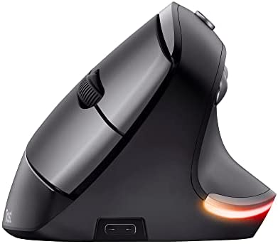 Trust Bayo Souris Ergonomique sans Fil avec Conception Durable, Prévention Syndrome de la Souris et Epicondylite, 800-2400 DPI, 6 Boutons, Souris Verticale Rechargeable pour PC, Portable, Mac Fiche Technique et Prix au Maroc