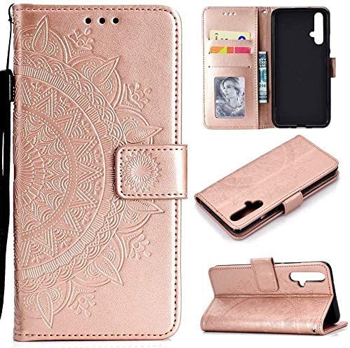 CoverKingz Housse téléphone Portable pour Huawei Nova 5T - étui Housse avec Compartiment pour Carte Nova 5T Cover - Protection à Rabat Motif Mandala Or Rose doré Fiche Technique et Prix au Maroc