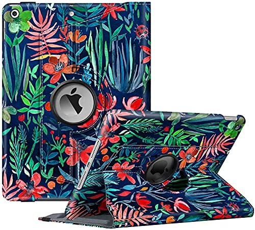FINTIE Coque Compatible avec iPad 9ème Génération 2021 / 8ème Gén 2020 / 7ème Gén 2019 10.2" - [Rangement de Stylet] Housse Rotative 360° Protection Etui Case Cover, Jungle Nuit Fiche Technique et Prix au Maroc