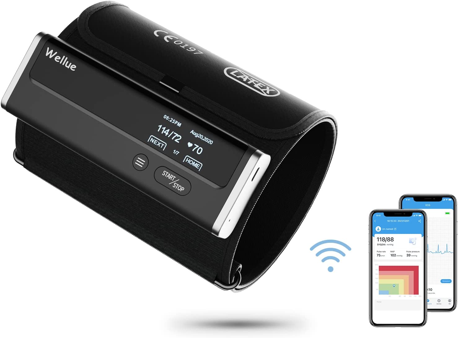 Wellue BP2 Connect - Tensiomètre à bras avec ECG, Wi-Fi et Bluetooth Tensiometre avec APP Gratuite pour iOS et Android, Tensiomètre et ECG pour la Maison Avis, Fiche Technique et Prix au Maroc