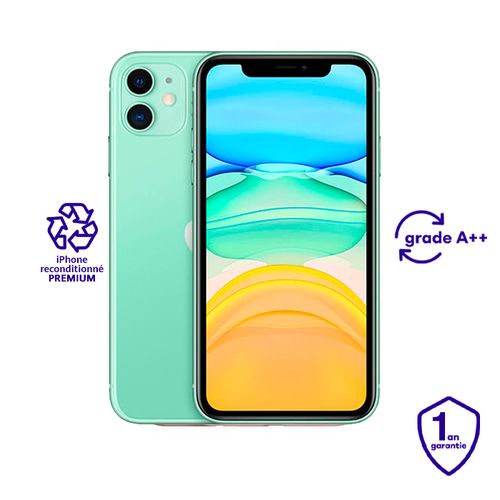 Apple iPhone 11 - 6.1"- 4Go RAM + 64Go ROM - Dark green - Reconditionné Premuim
 Fiche Technique et Prix au Maroc