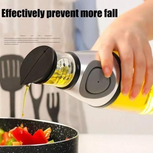 Appuyez et mesurez, distributeur de bouteille de flacon de cuisine transparent D'huile.
 Fiche Technique et Prix au Maroc