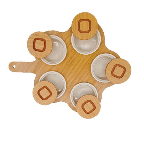 Assiette de collation, 5 Bols présentatifs avec Plateau Bois, vaisselle ménagère
 Fiche Technique et Prix au Maroc